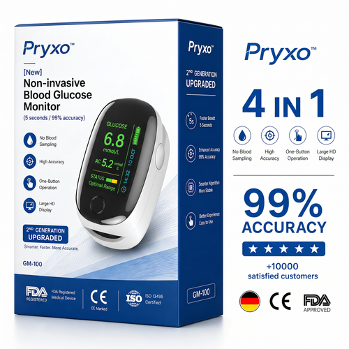 2026 Pryxo™ GM-100 Non-Invasive Monitor – 5 Seconds / 99% Accuracy