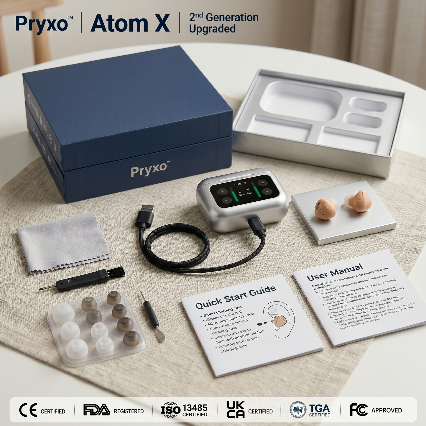 Pryxo Atom X PRO— Invisible + AI Noise Reduction